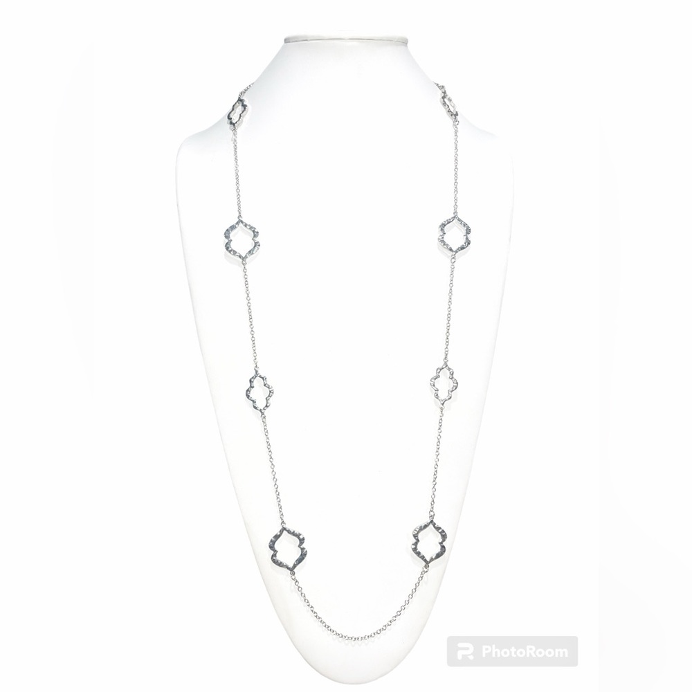 Silver J. Crew Quatrefoil Necklace